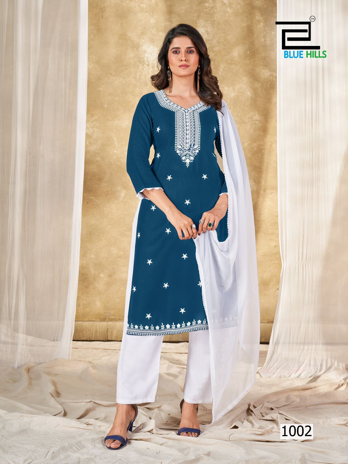 Ziva By Blue Hills Rayon Embroidered Kurti With Bottom Dupatta Wholesale Price In Surat

